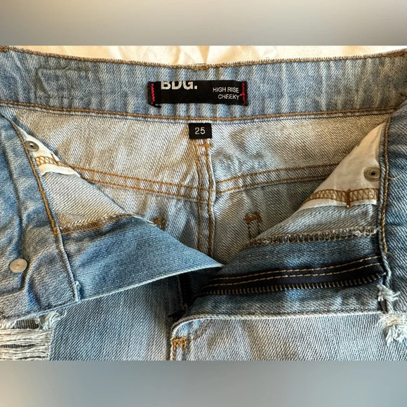 BDG High Rise Cheeky Distressed Denim Shorts - Picture 6 of 6